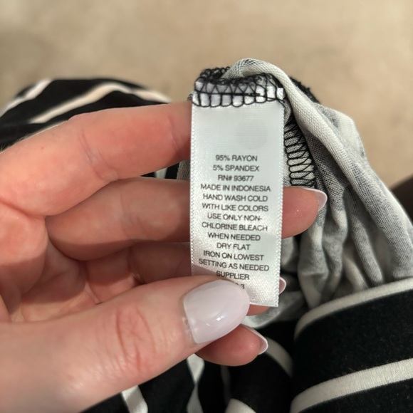 ana Long Maxi Skirt Black and White Striped L - Picture 6 of 7